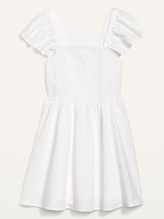 Old Navy Dresses & Skirts - Fit & Flare Flutter-Sleeve Smocked Seersucker Mini Dress